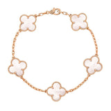 18K Van Cleef & Arpels Vintage Alhambra Five Motifs Pearl Bracelet