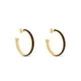 18K Louis Monogram Hoop Earrings