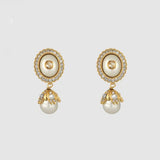 18K GG Flower Pearl Earrings