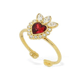 18K GG Crystal Heart Ring