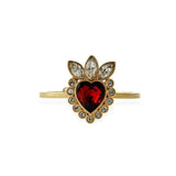 18K GG Crystal Heart Ring