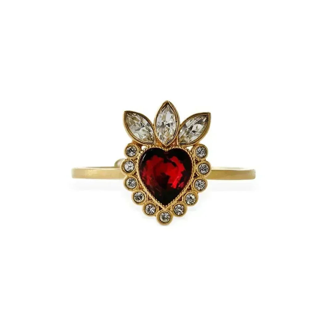 18K GG Crystal Heart Ring