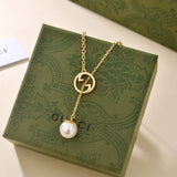 18K GG Blondie Pearl Drop Necklace