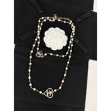 18K CC Heart Long Pearl Necklace