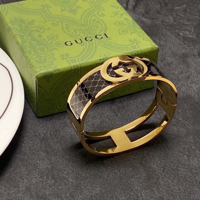 18K GG Black Gold Cuff Bracelet