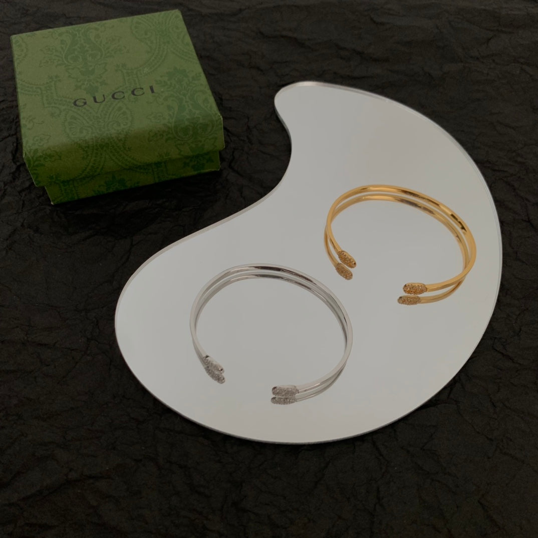 18K GG Running Diamond Cuff Bracelet