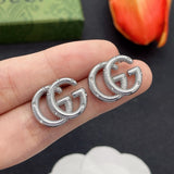18K GG Pave Diamond Gold Earrings