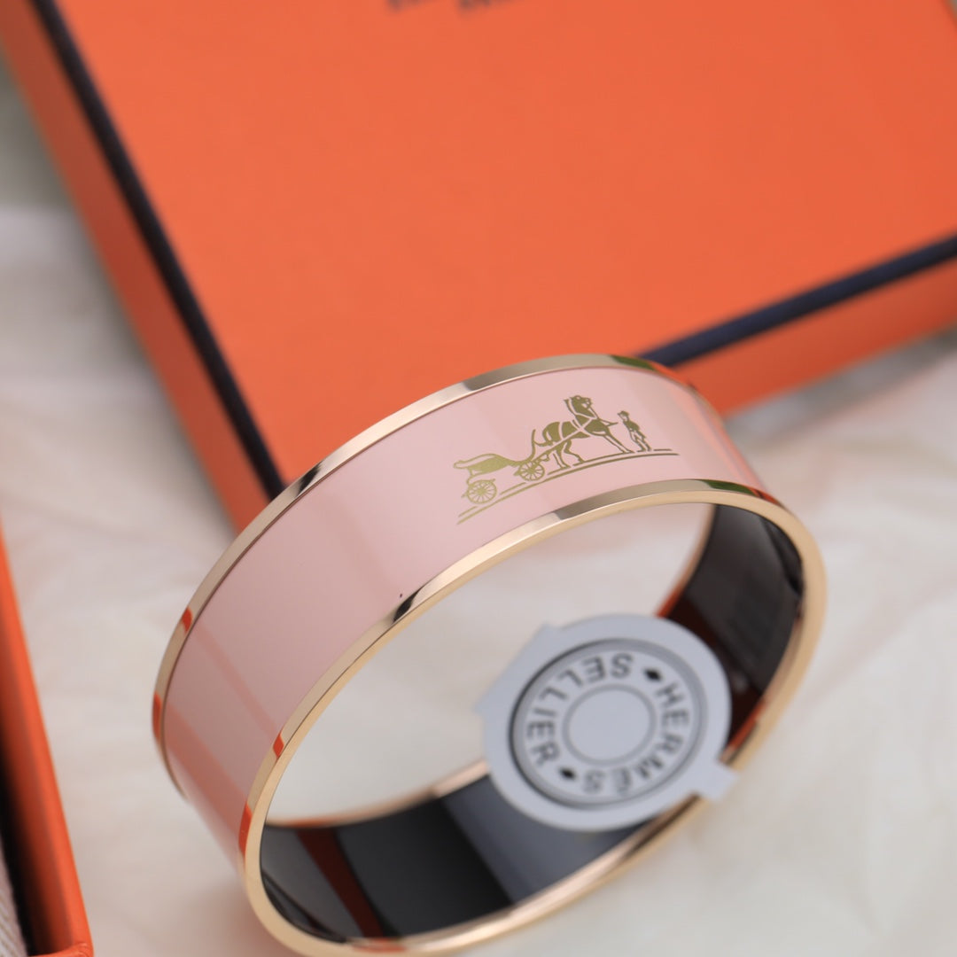 18K Enamel Cal¡§¡§che Wide Bangle H Bracelet