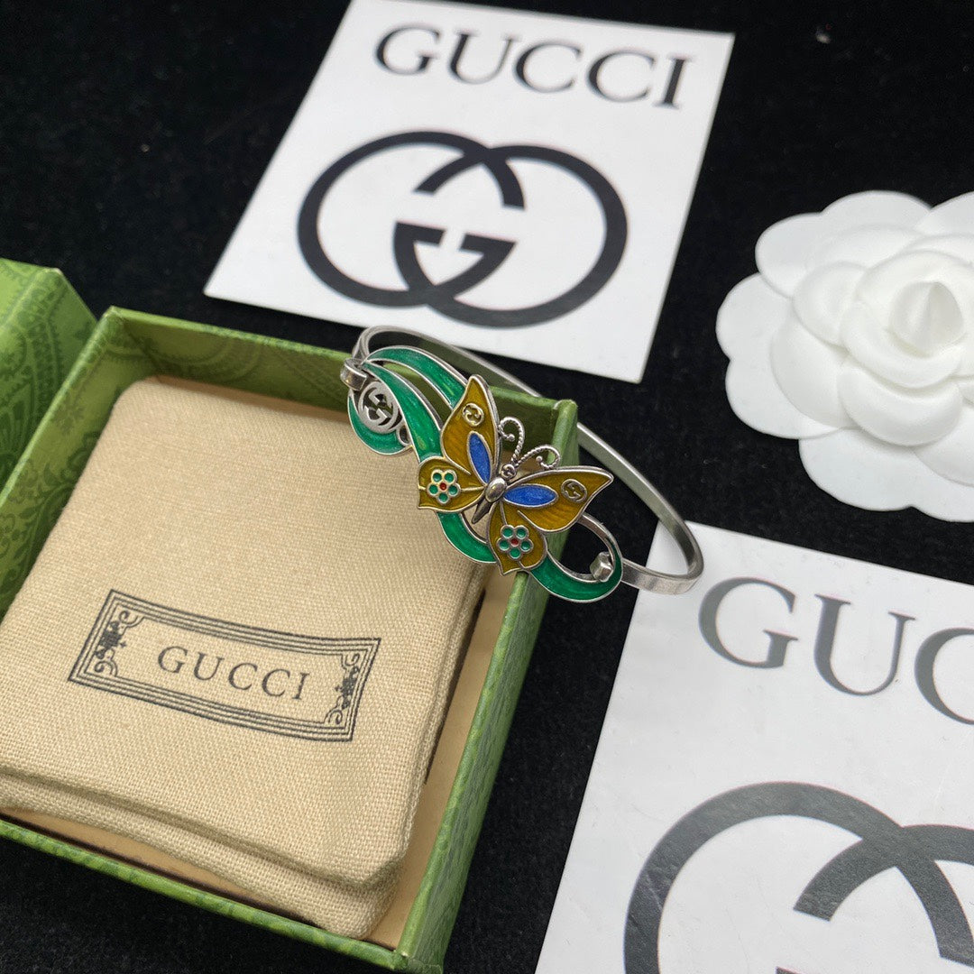 GG Interlocking G & Butterfly Bracelet