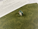 GG Interlocking G Turquoise Enamel Ring