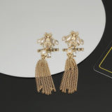 18K GG Bee Tassel Crystal Earrings