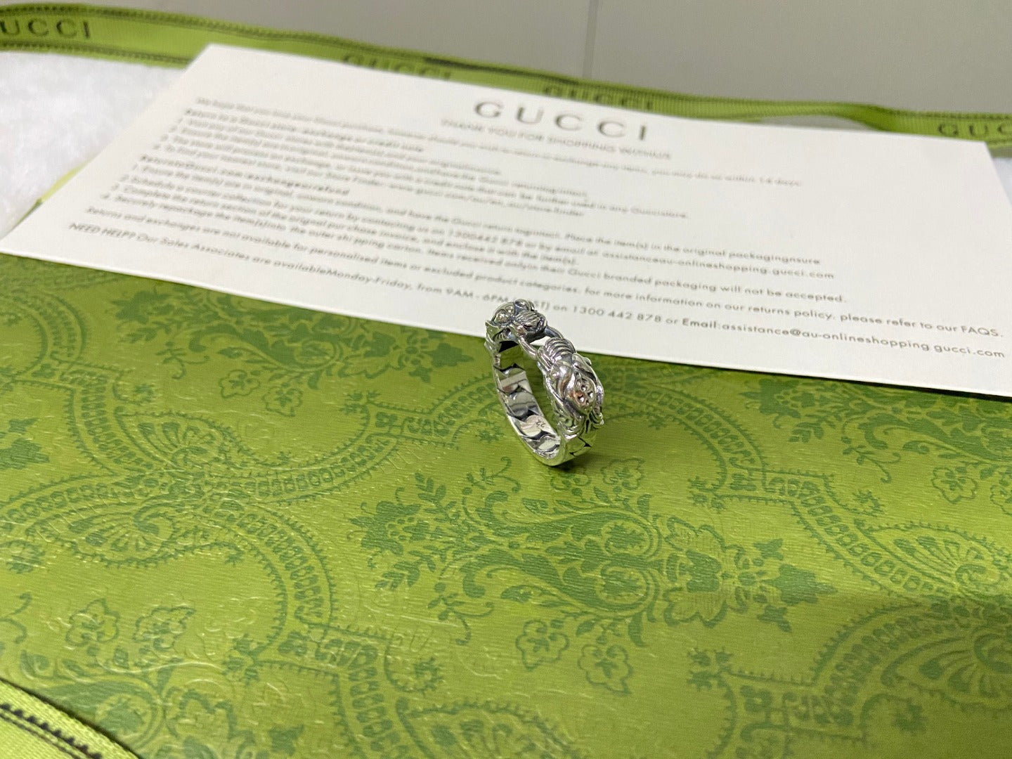GG Tiger Head Chain Ring