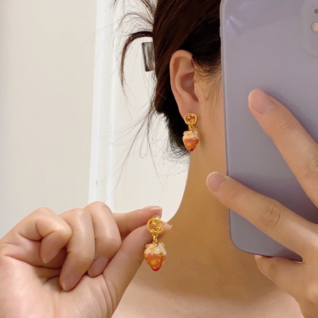 18K GG Strawberry Earrings
