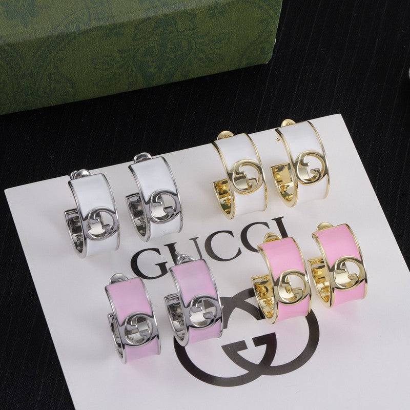 18K GG Color Enamel Earrings