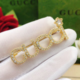 18K GG Diamonds Brooch
