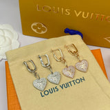 18K Louis Diamond Heart Earrings