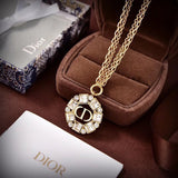 18K Petit CD Crystals Necklace