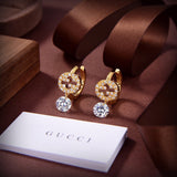 18K GG Interlocking G Diamond Earrings