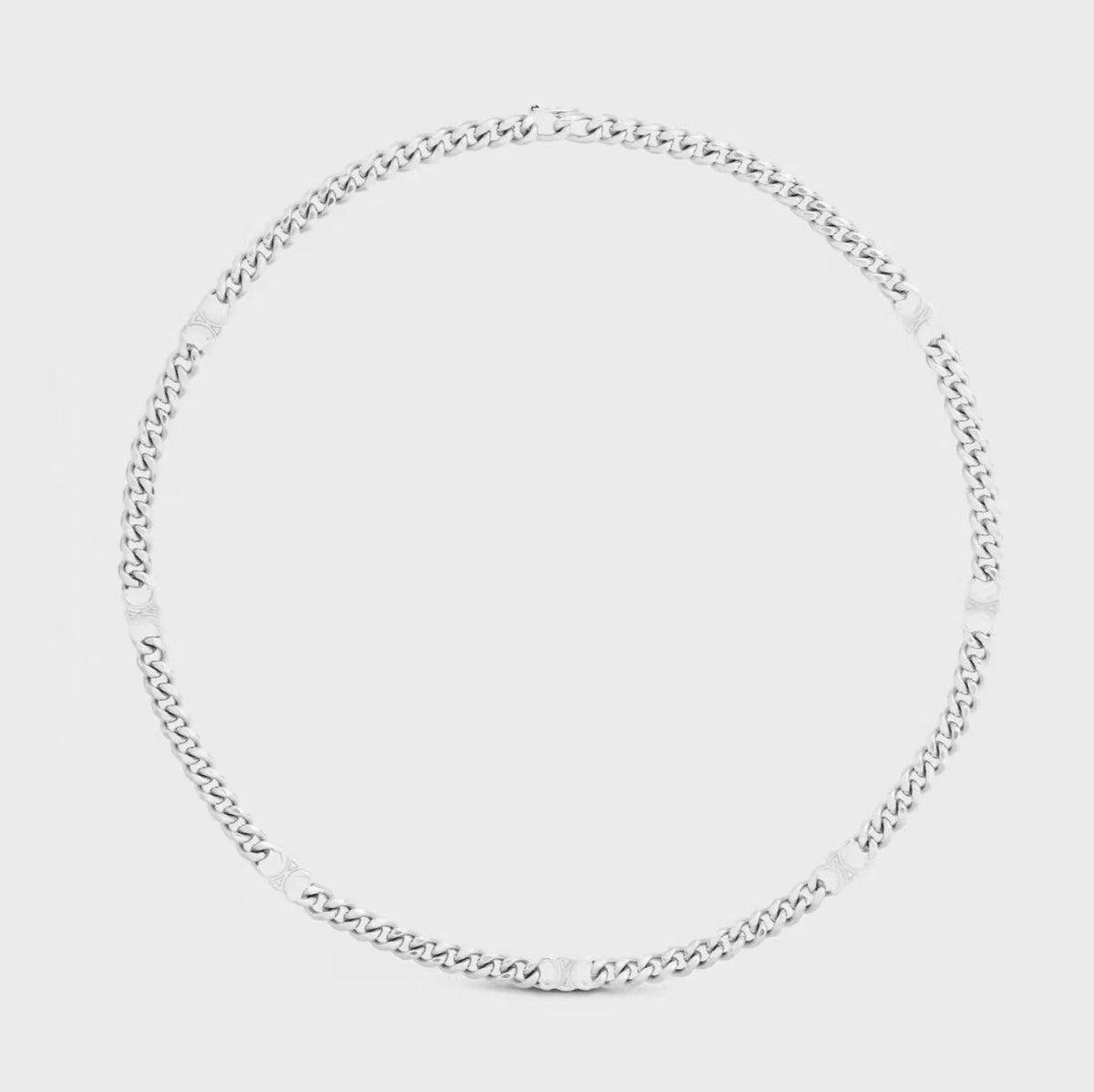 18K Celine Triomphe Gourmette Chain Necklace