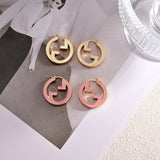 18K GG Pink Hollow Earrings