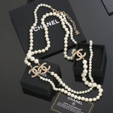 18K Chanel Long Pearls Necklace