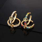 18K GG Color Crystal Earrings
