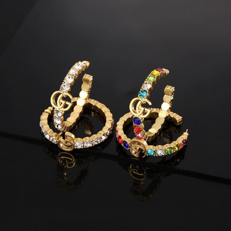 18K GG Color Crystal Earrings