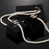18K CC 26C Long Pearl Necklace