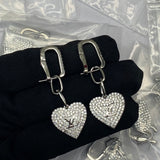 18K Louis Diamond Heart Earrings