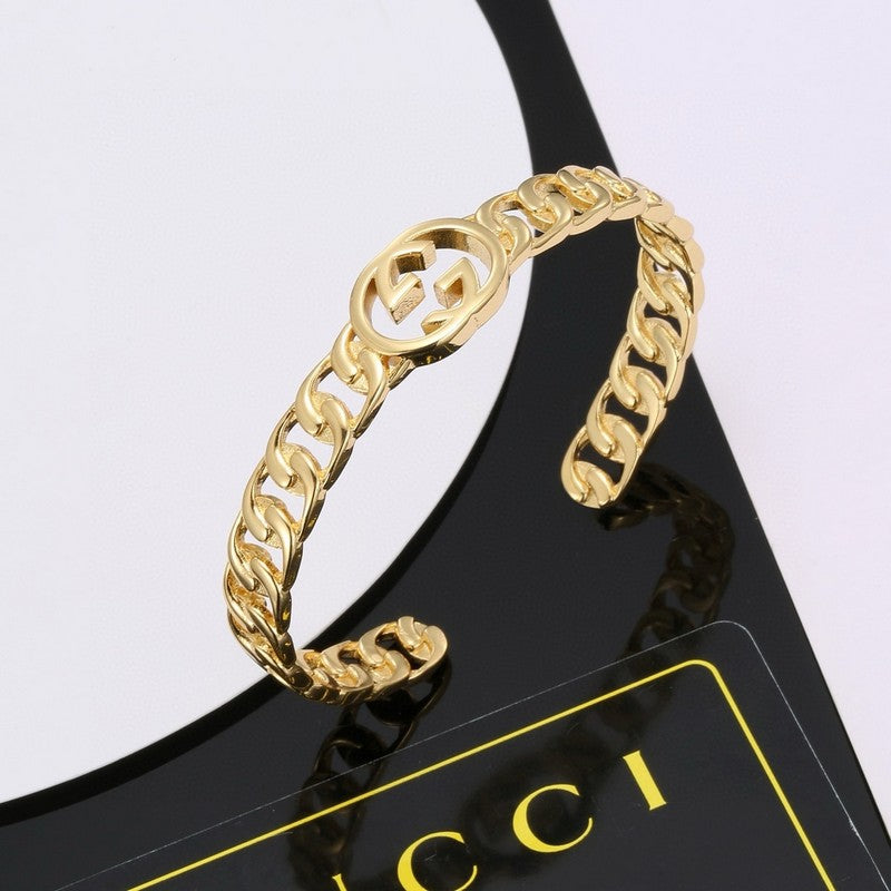 18K GG Chain Open Bracelet