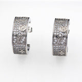 18K Louis Pave Diamond Hoop Earrings