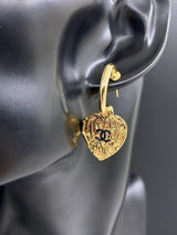 18K CC Heart Star Earrings