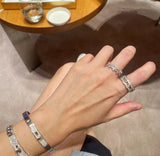 18K Vine Flower Dewdrops Diamond H Ring