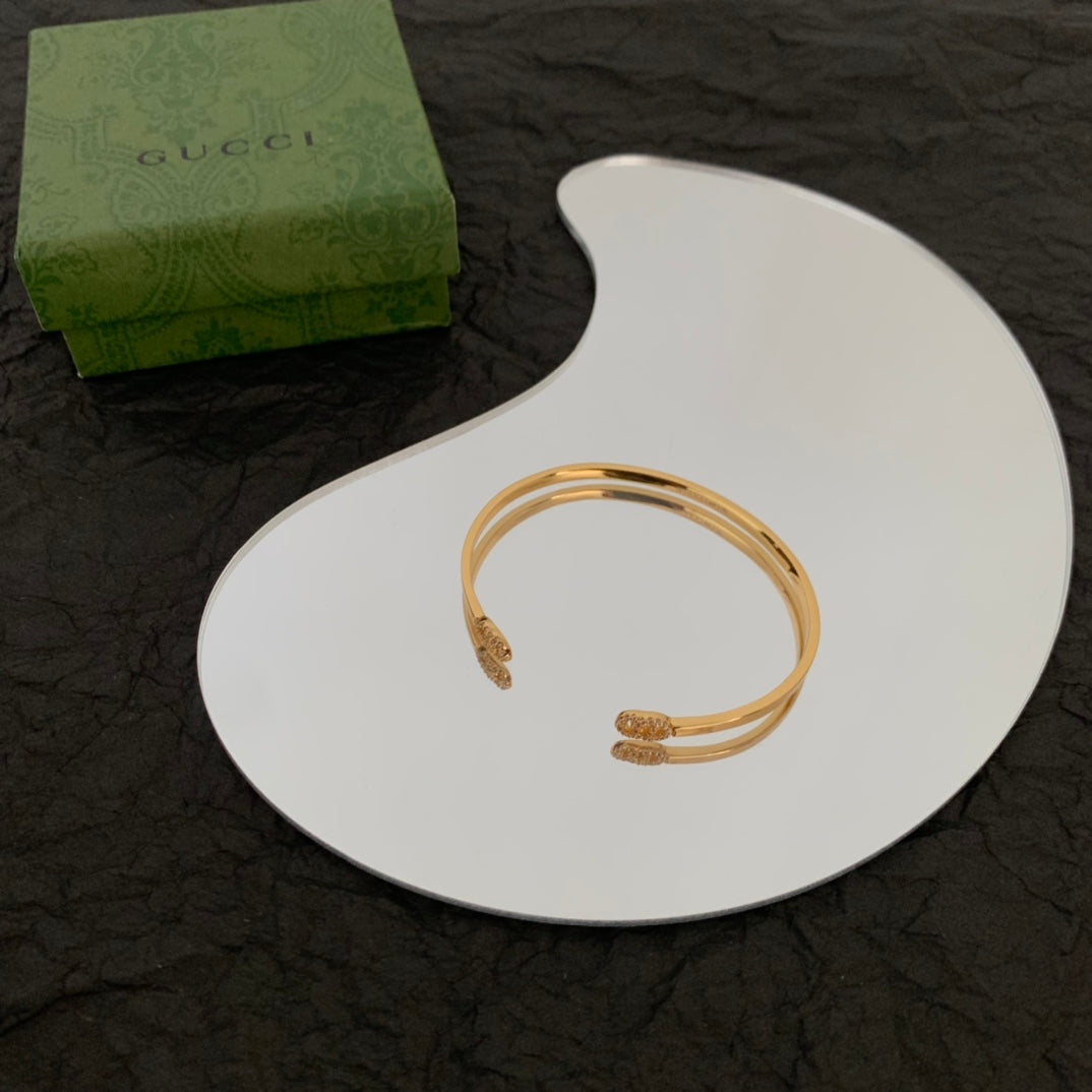 18K GG Running Diamond Cuff Bracelet