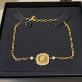 18K CC 25K Cube Pearl Choker Necklace