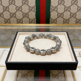 18K GG Anger Forest Grey Pearl Chain Bracelet
