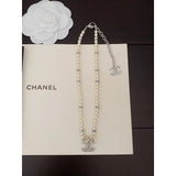 18K CC Flower Pearls Necklace