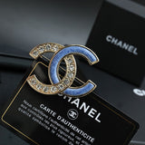 18K CC Sky Blue Diamond Brooch