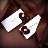 18K GG Pink Heart Earrings