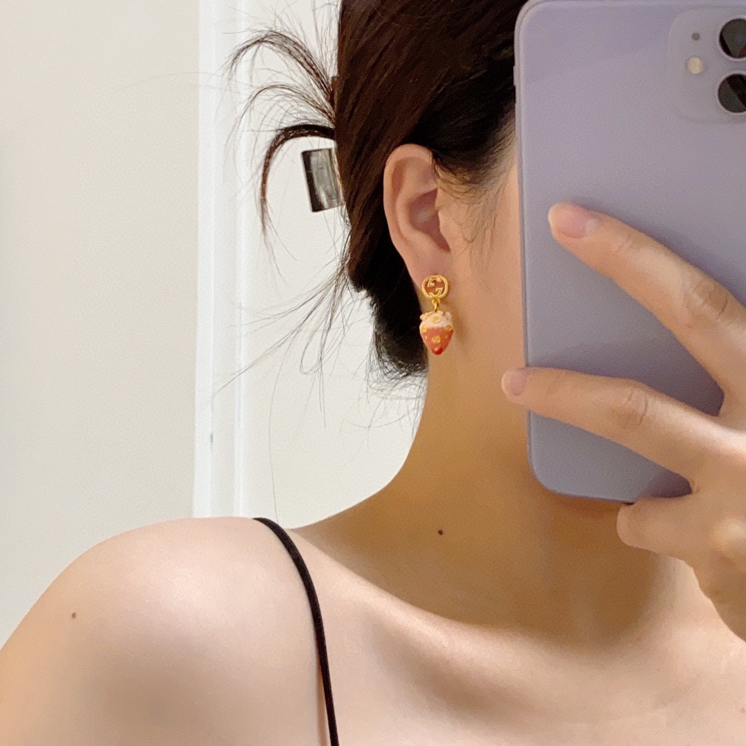 18K GG Strawberry Earrings