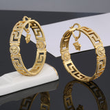 18K Ver Round Crystals Earrings