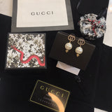 18K GG Pearl Pendant Earrings