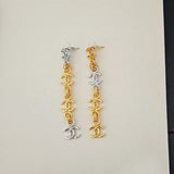 18K CC Gold Long Earrings