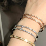 18K Ever Chain D?¡¥ancre Cuff Diamond H Bracelet