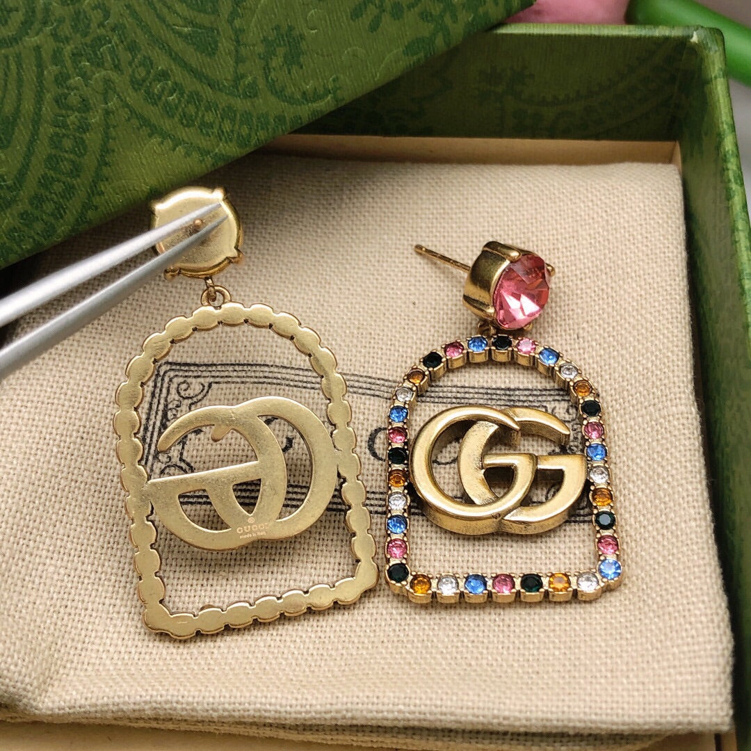 18K GG Color Crystals Earrings
