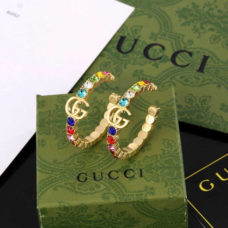 18K GG Color Crystal Earrings