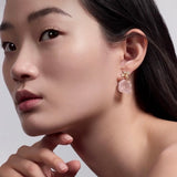 18K CD Pink Flower Earrings