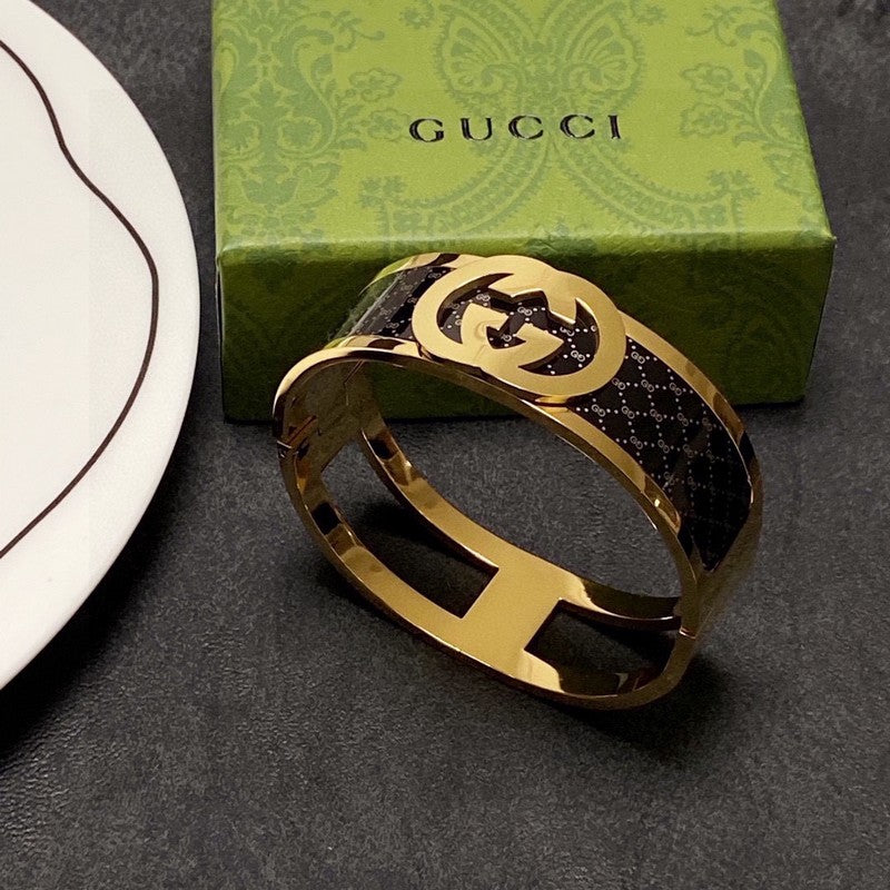 18K GG Black Gold Cuff Bracelet