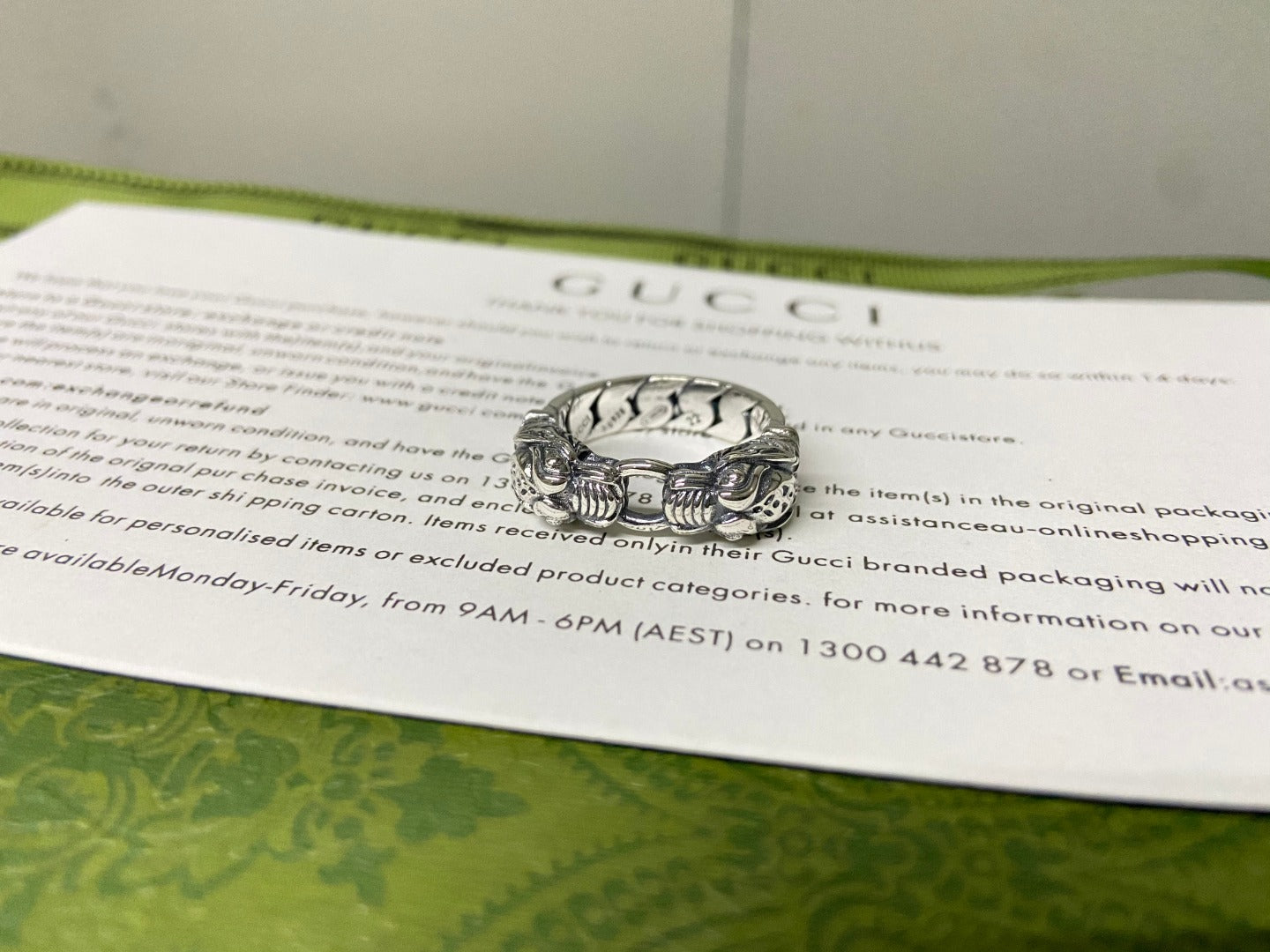 GG Tiger Head Chain Ring