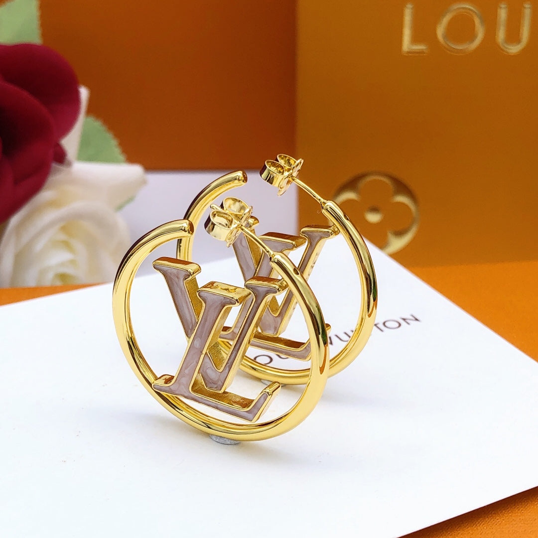 18K Louis Louise Hoop Pearls Earrings